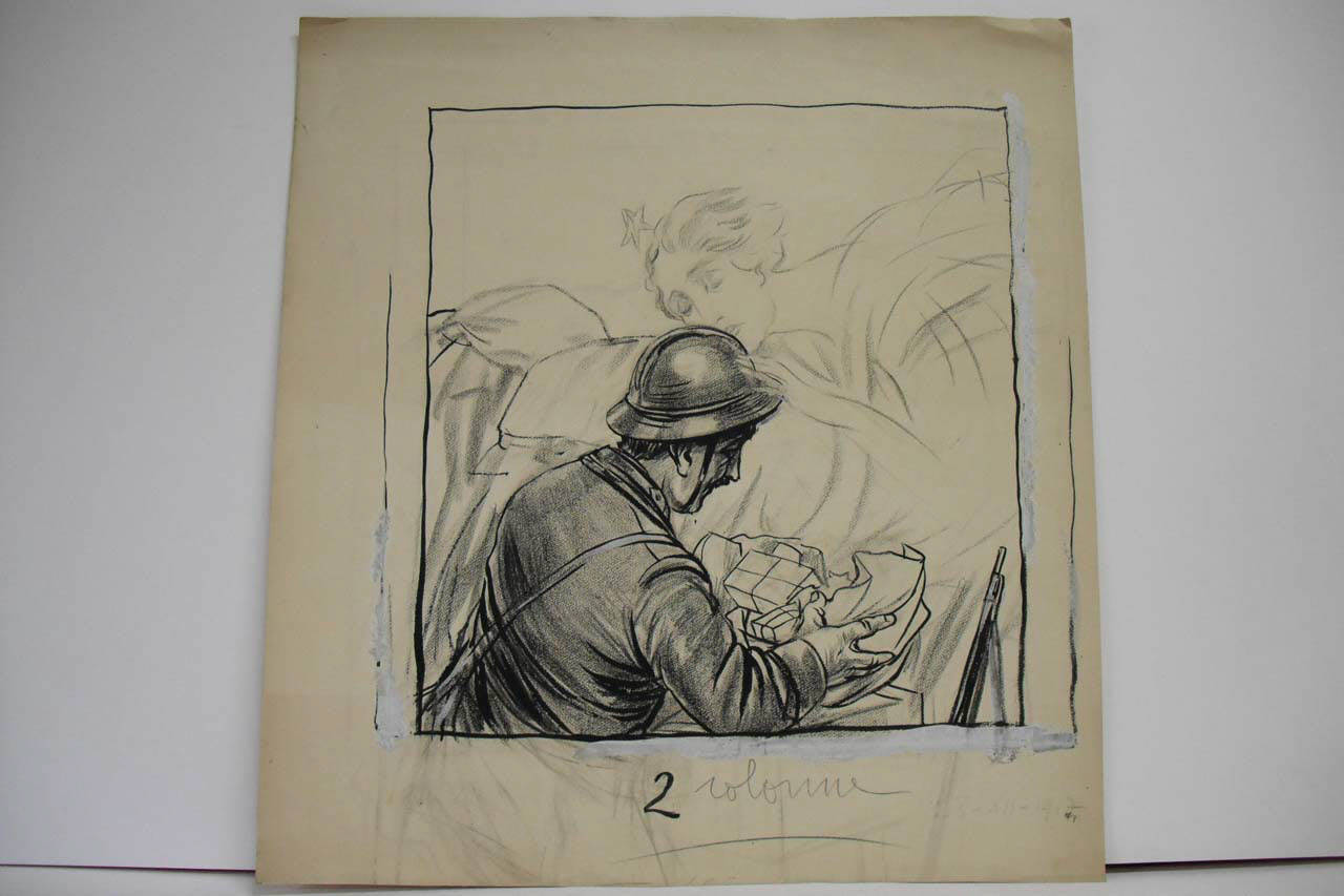 IL PACCO NATALIZIO. (disegno) di Mazza, Aldo (1917/12/23 - )