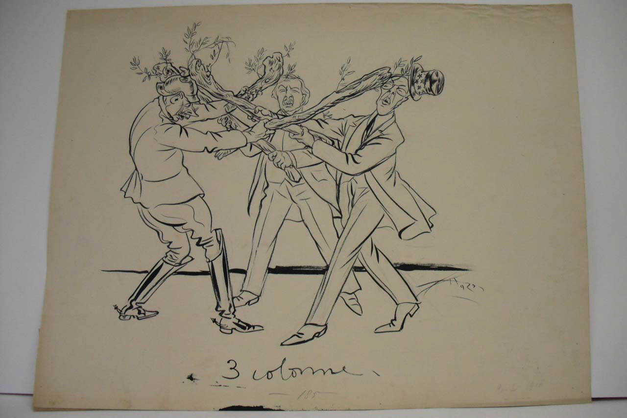 GLI ULTIMI DISCORSI SULLA PACE. (disegno) di Mazza, Aldo (1918/01/20 - )