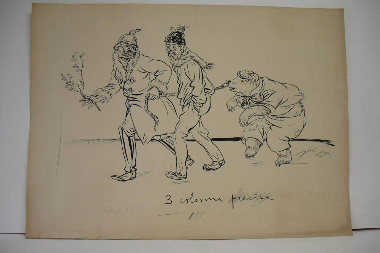LE TRATTATIVE DI BREST - LITOWSK. (disegno) di Mazza, Aldo (1918/01/27 - )