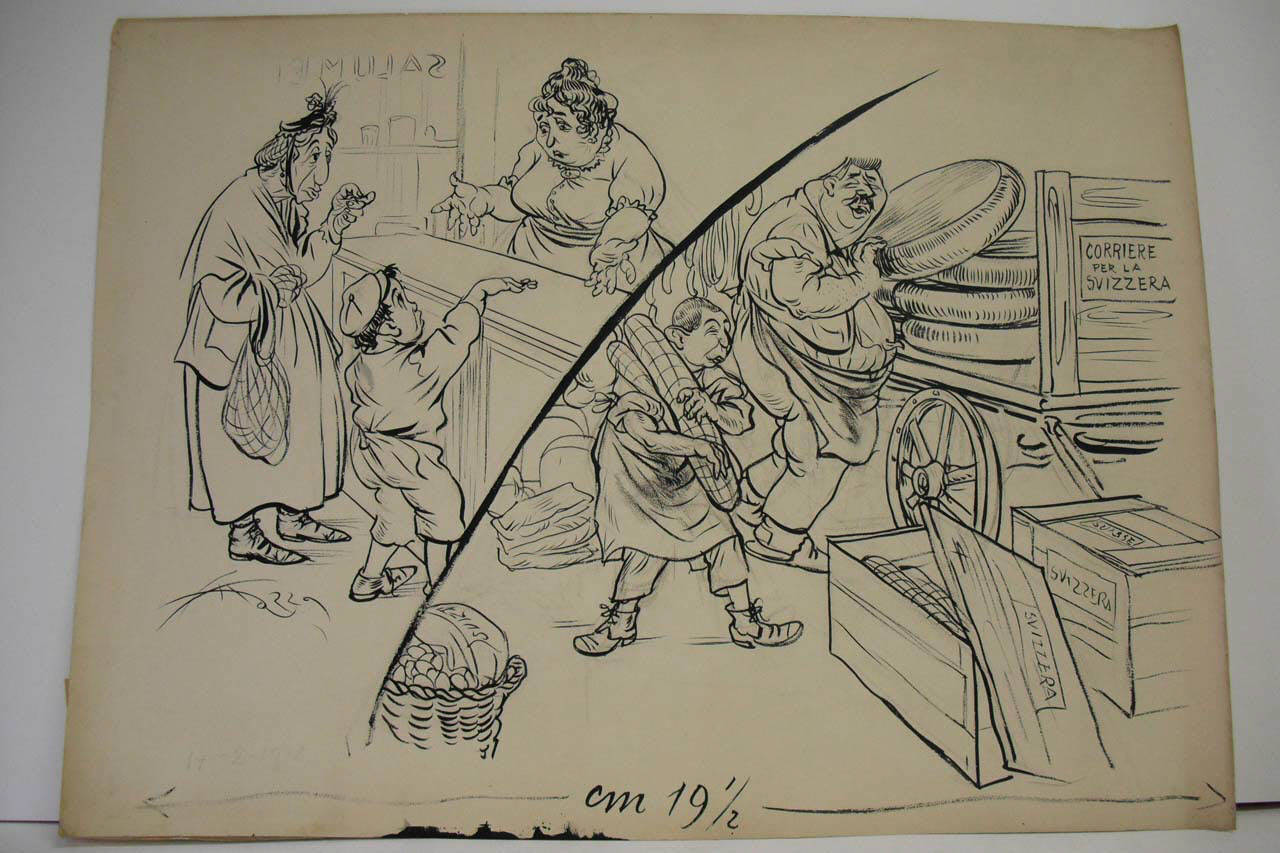 NOSTRI BUONI PRODUTTORI. (disegno) di Mazza, Aldo (1918/02/17 - )