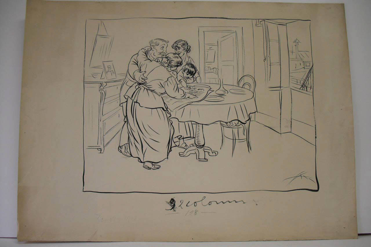 OSCURI EROISMI DEL FRONTE INTERNO. (disegno) di Mazza, Aldo (1918/06/30 - )