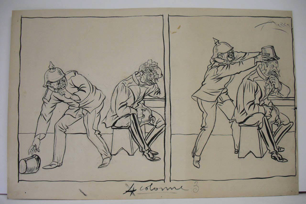 DAL PIAVE ALLA MARNA. (disegno) di Mazza, Aldo (1918/07/28 - )