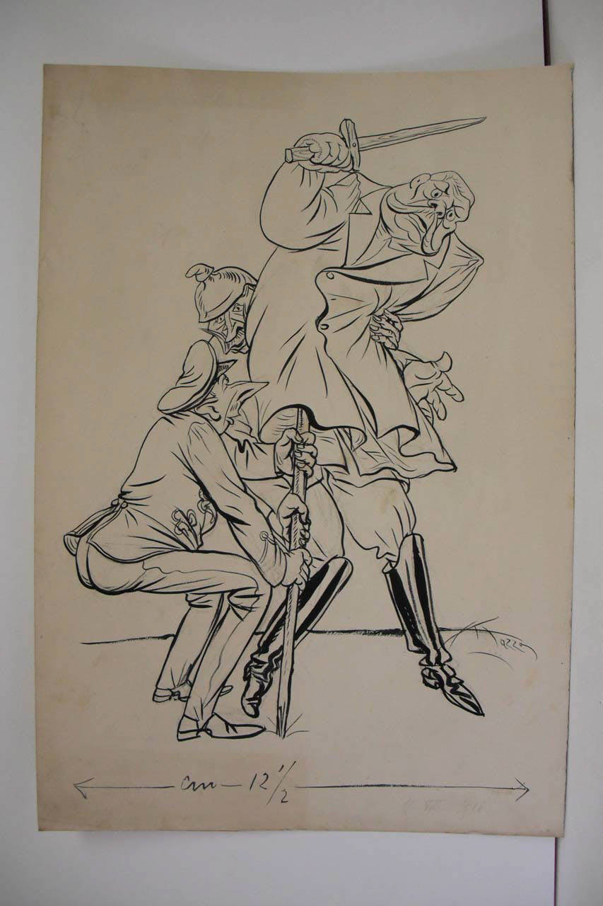 HINDENBURG TORNA IN BALLO. (disegno) di Mazza, Aldo (1918/08/04 - )