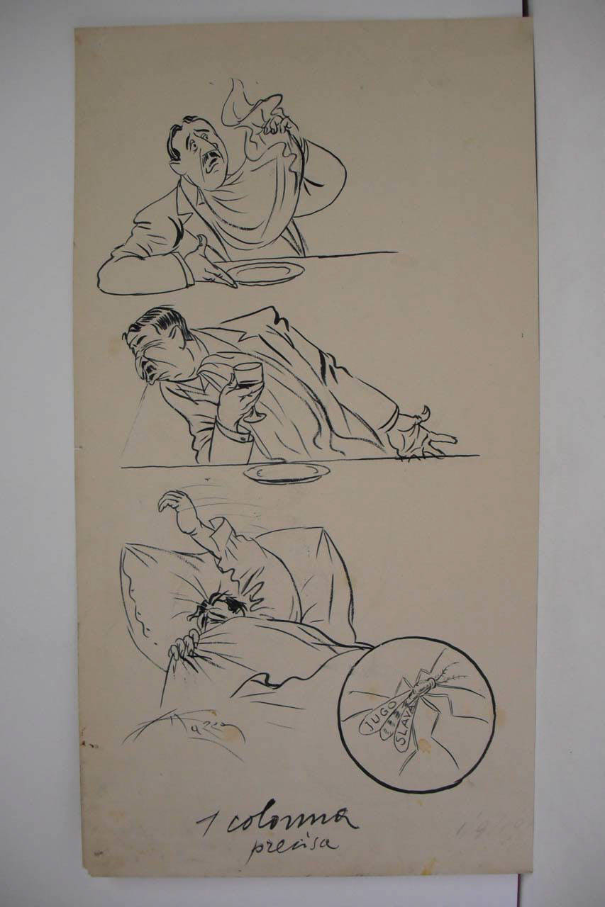 LA ZANZARA DELLA SETTIMANA. (disegno) di Mazza, Aldo (1918/09/01 - )