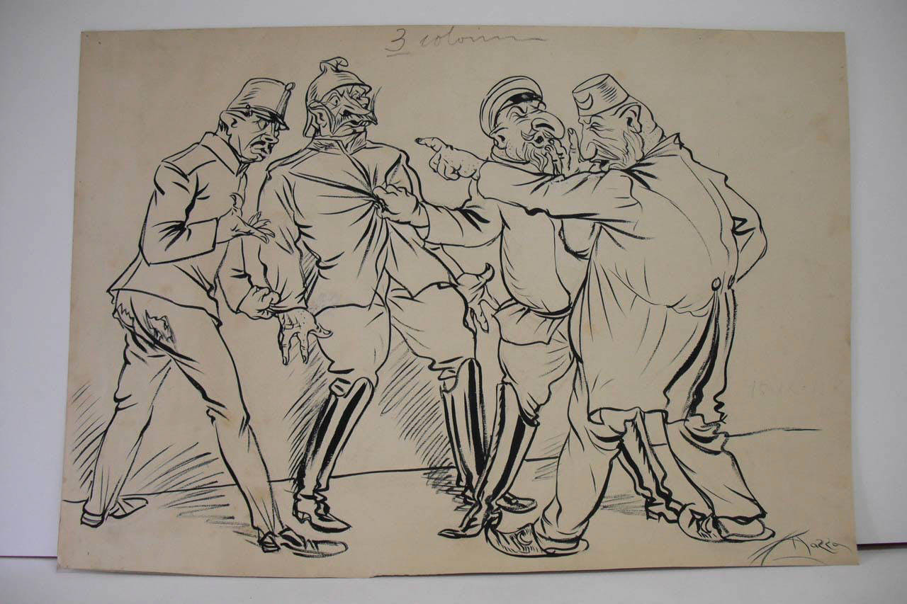 GLI ALLEATI DELLA GERMANIA. (disegno) di Mazza, Aldo (1918/09/15 - )