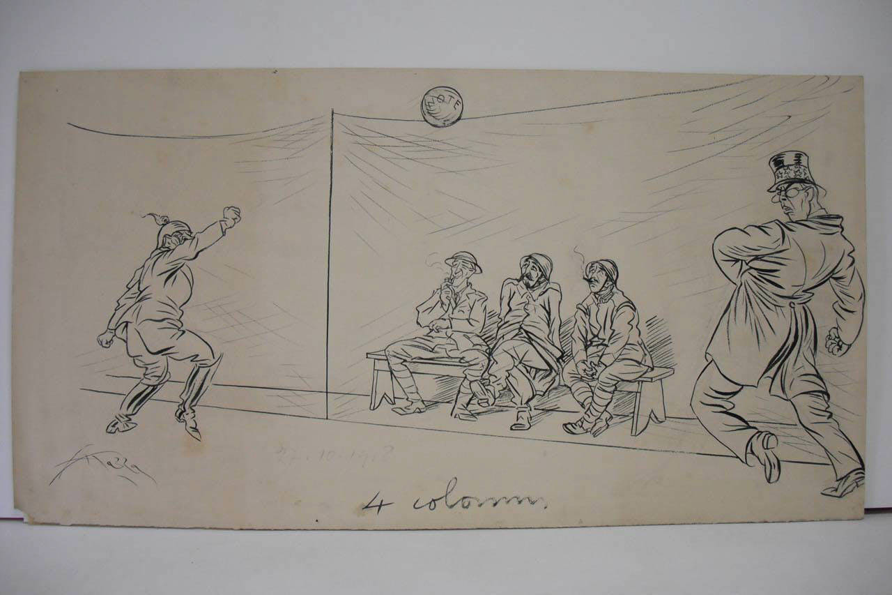 UNA PARTITA UN PO' LUNGA. (disegno) di Mazza, Aldo (1918/10/27 - )
