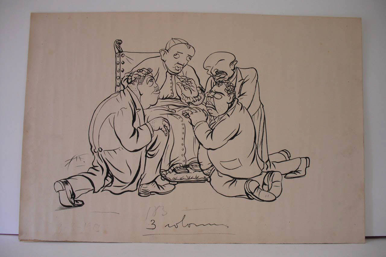 LA RESA DEI GIORNALI DEL TRUST. (disegno) di Mazza, Aldo (1913/03/09 - )