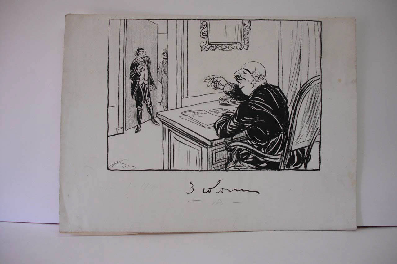 A PALAZZO MARINO - Una visita prevista. (disegno) di Mazza, Aldo (1914/01/25 - )