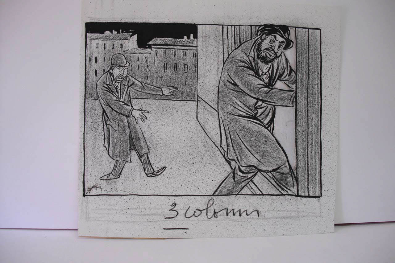 TREVES IN PARLAMENTO SENZA LA SUA GUIDA. (disegno) di Mazza, Aldo (1914/02/22 - )