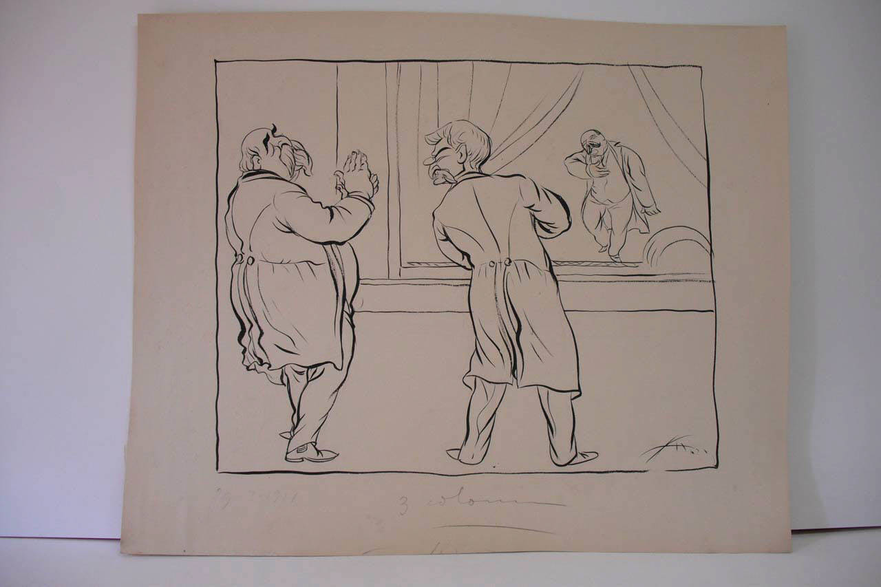 IL DEBUTTO DI SALANDRA. (disegno) di Mazza, Aldo (1914/03/29 - )
