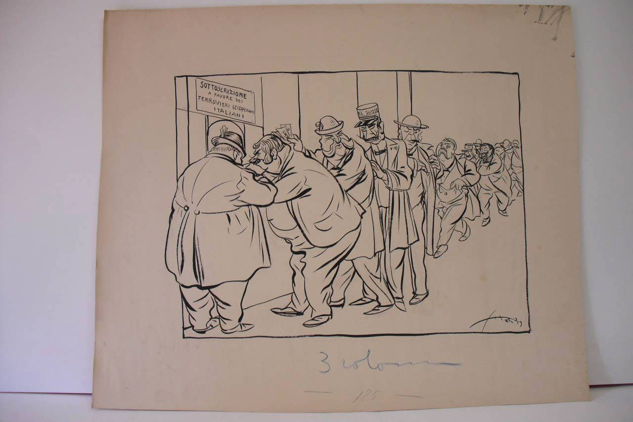 SOLIDARIETA' INTERNAZIONALE. (disegno) di Mazza, Aldo (1914/04/19 - )