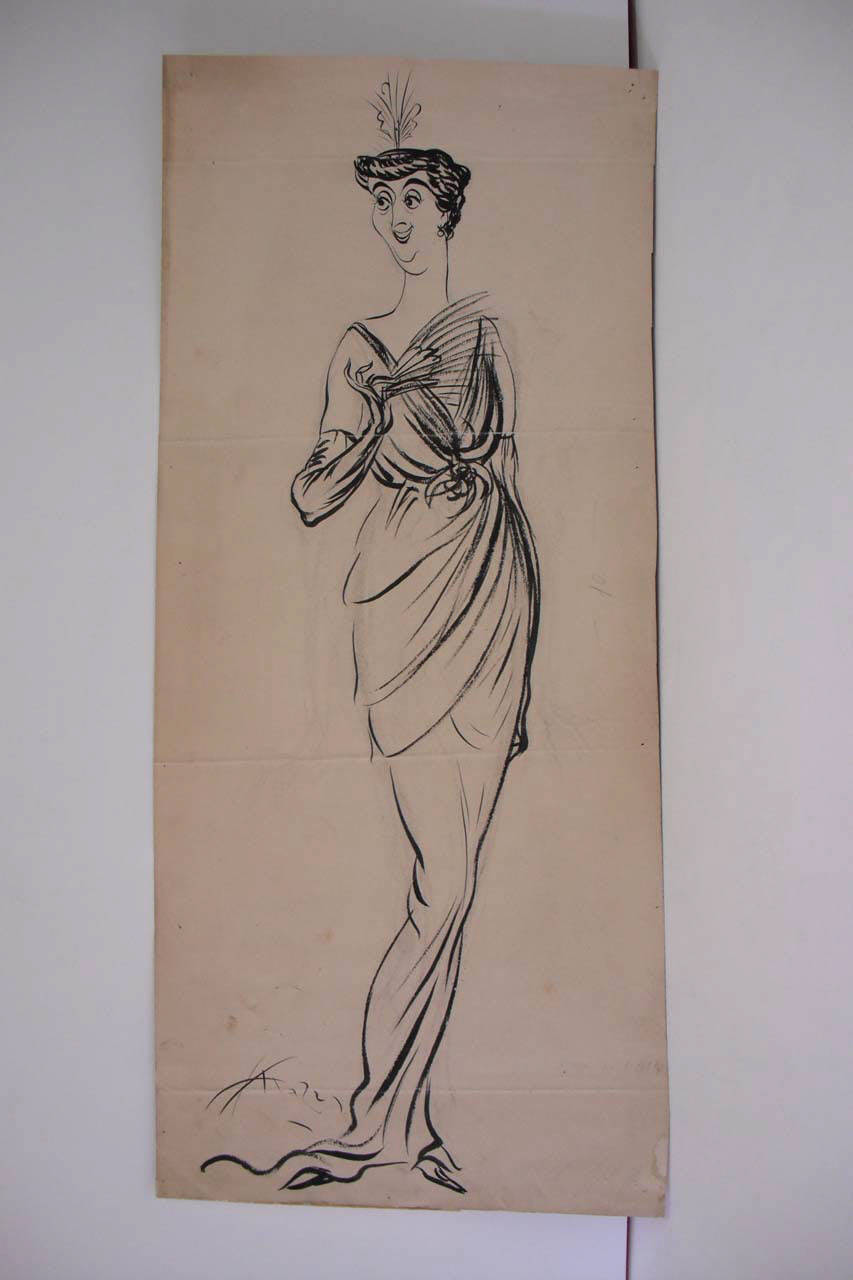 LA PRESIDENTESSA DELLA CROCE ROSSA. (disegno) di Mazza, Aldo (1914/04/19 - )