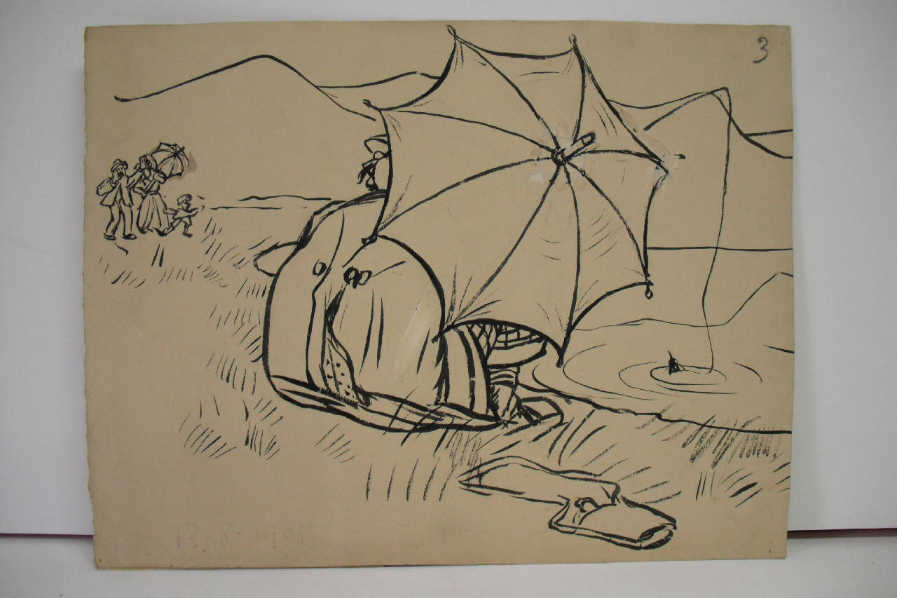 IL FERRAGOSTO IN CERCA DI SOLITUDINE (disegno) di Mazza, Aldo (1905/08/13 - )