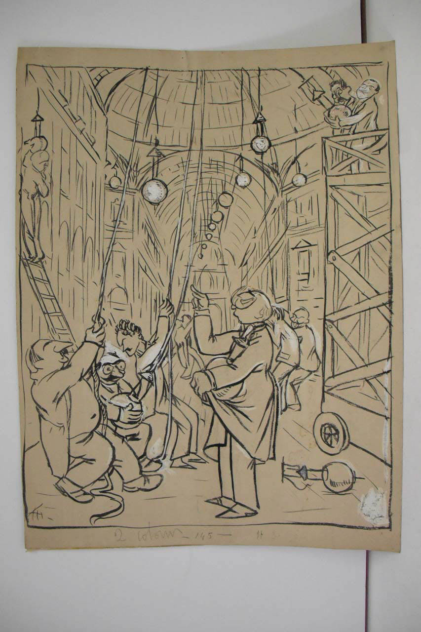 IL PROBLEMA DELL'ILLUMINAZIONE IN GALLERIA V. E. (disegno) di Mazza, Aldo (1906/03/11 - )