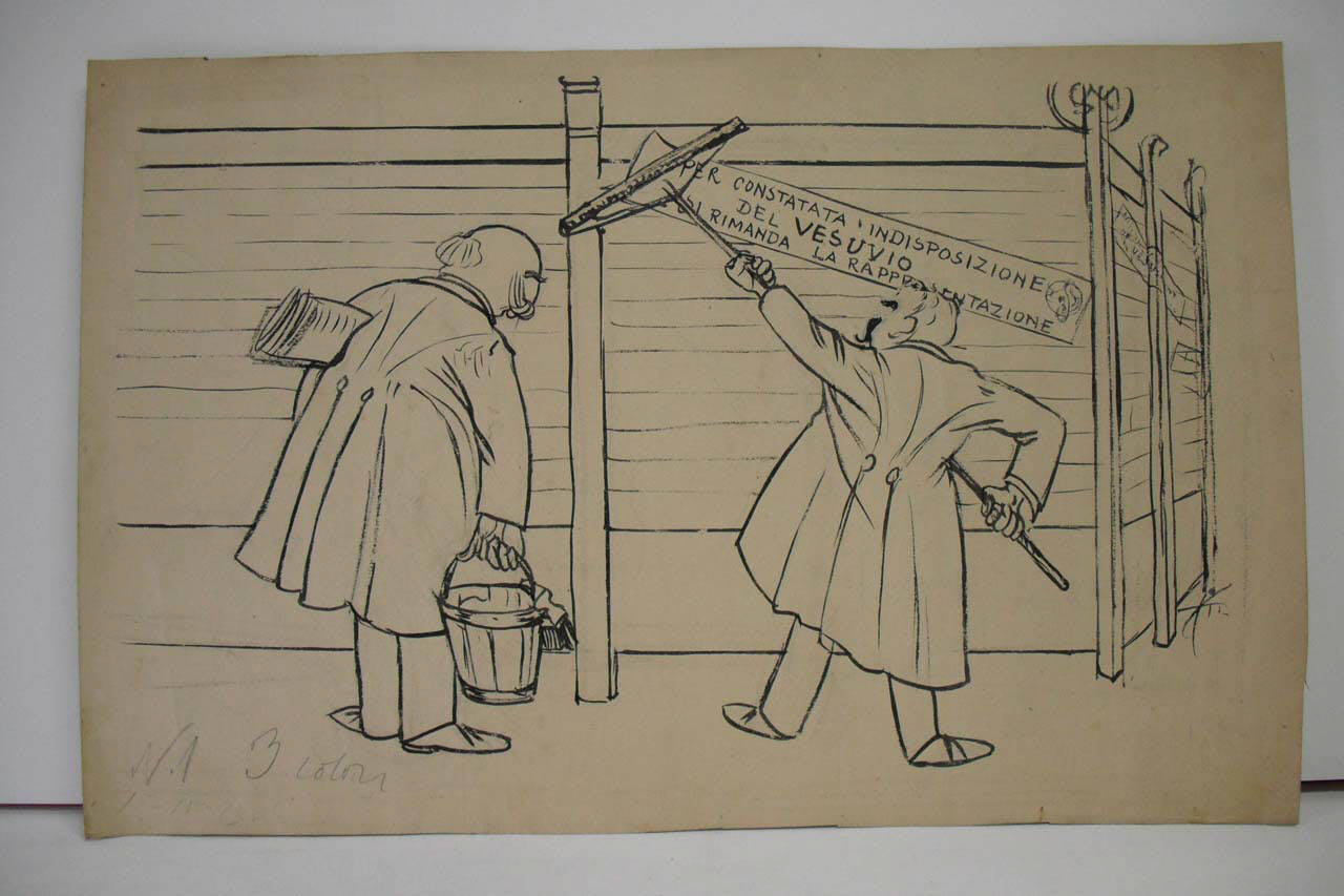 IL RINVIO DELL'INAUGURAZIONE (disegno) di Mazza, Aldo (1906/04/15 - )