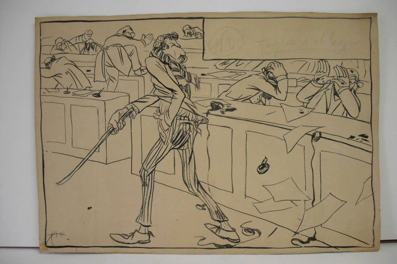UN NUOVO PARTITO ALLA CAMERA (disegno) di Mazza, Aldo (1906/12/30 - )