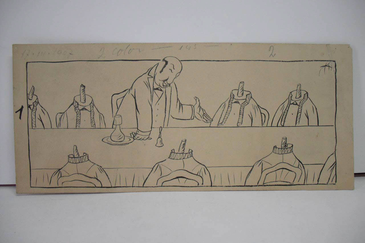 IL CONSIGLIO DEL MINISTERO GIOLITTI. (disegno) di Mazza, Aldo (1907/03/17 - )