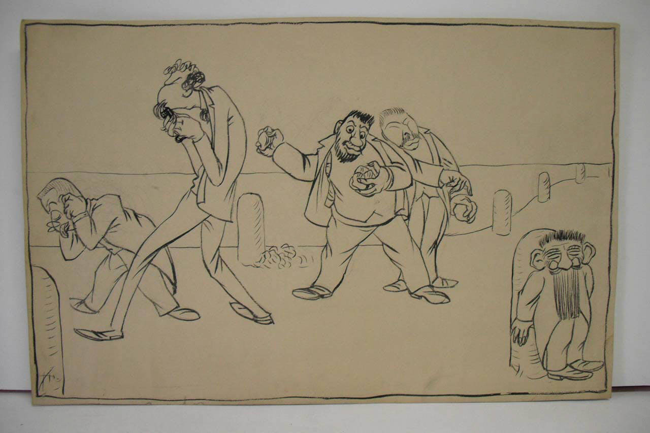 Manifestazioni di simpatia fra popolari - La chiusura della camera. (disegno) di Mazza, Aldo (1907/03/24 - )