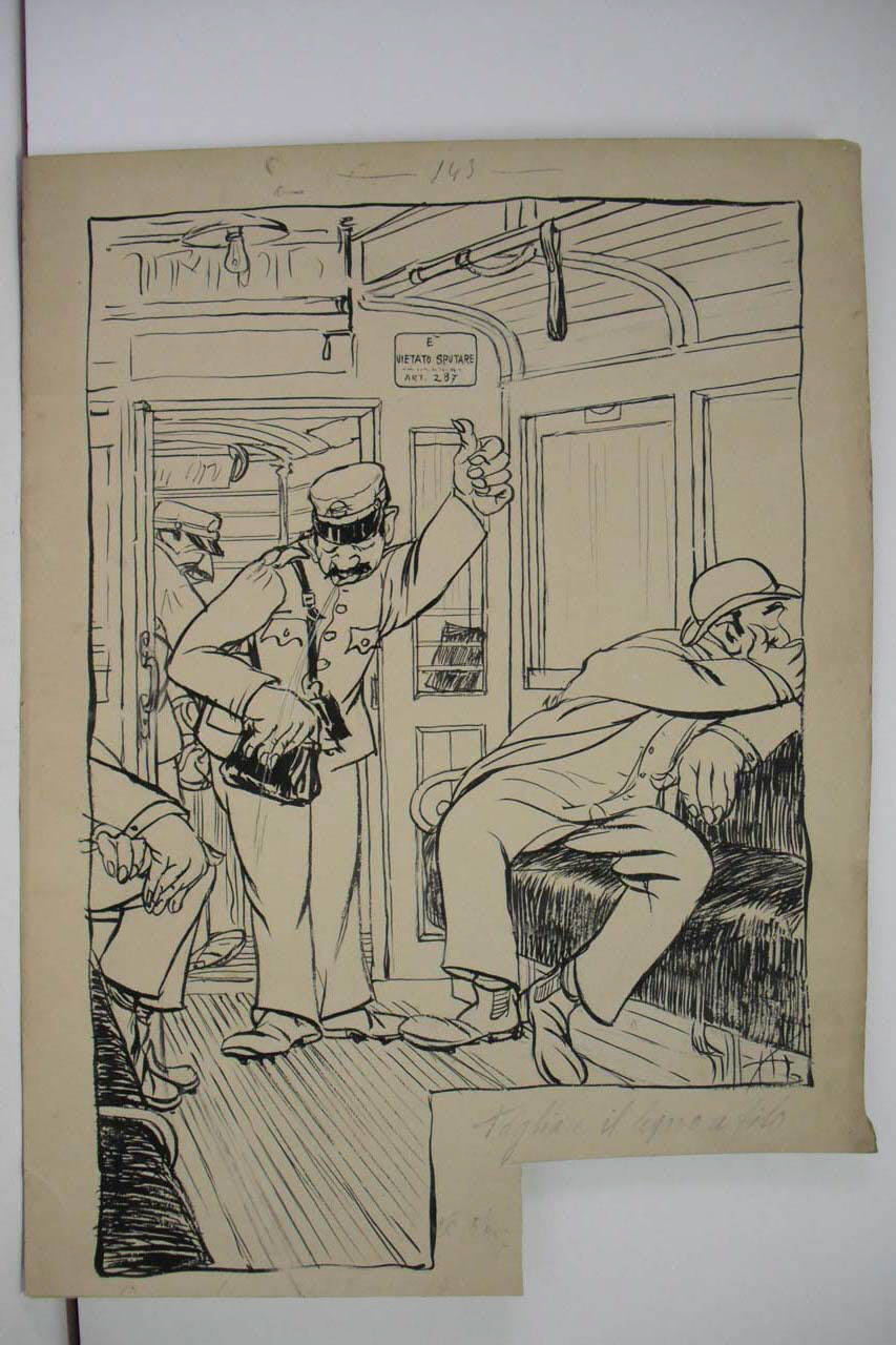 L'ART 287 DEL REGOLAMENTO D'IGIENE. (disegno) di Mazza, Aldo (1907/05/26 - )