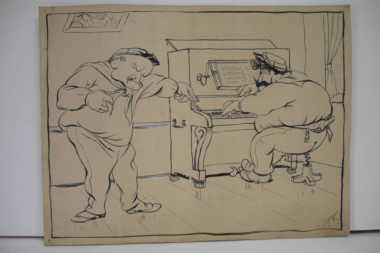 Notizie liriche: CAMICIA ROSSA Musica di R. Leoncavallo, parole di A. Colautti. (disegno) di Mazza, Aldo (1907/07/14 - )