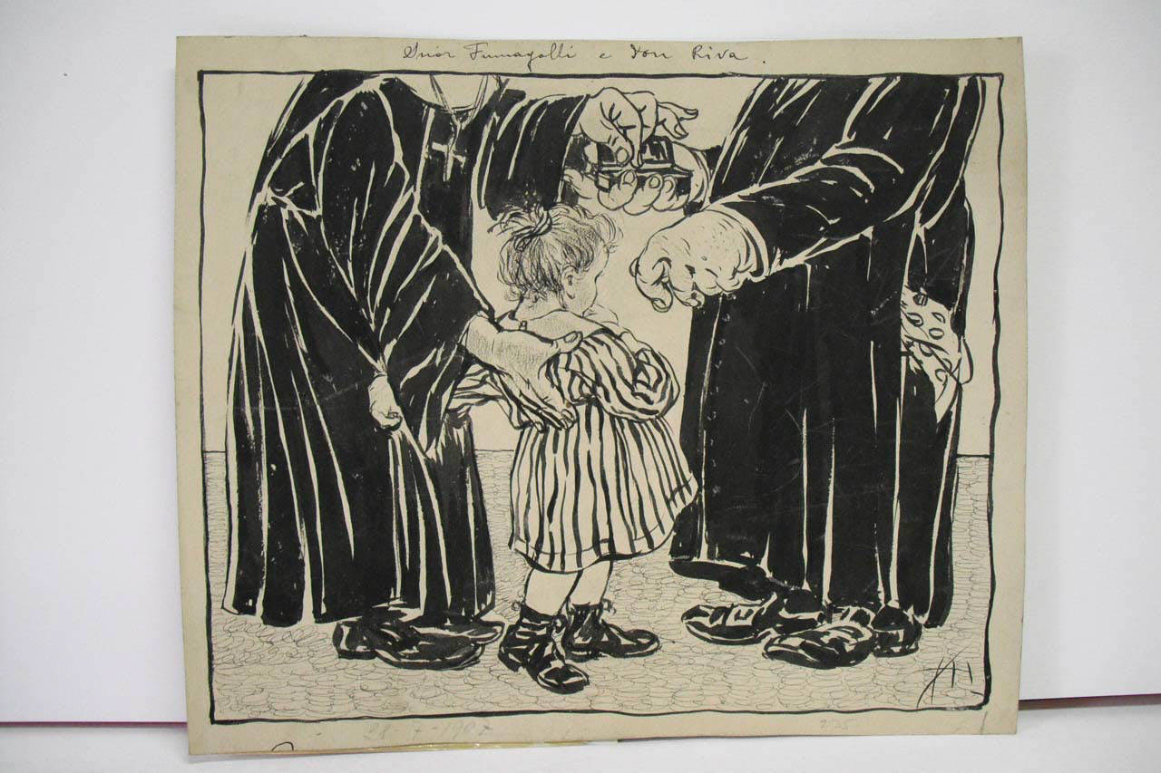 SUL VIALE DEI PLATANI. (disegno) di Mazza, Aldo (1907/07/28 - )