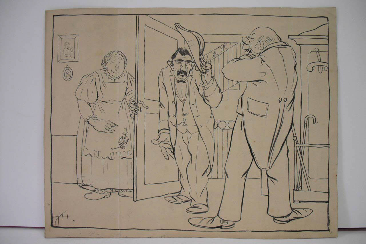 IL FLAGELLO DELLE MANCE. (disegno) di Mazza, Aldo (1907/12/29 - )