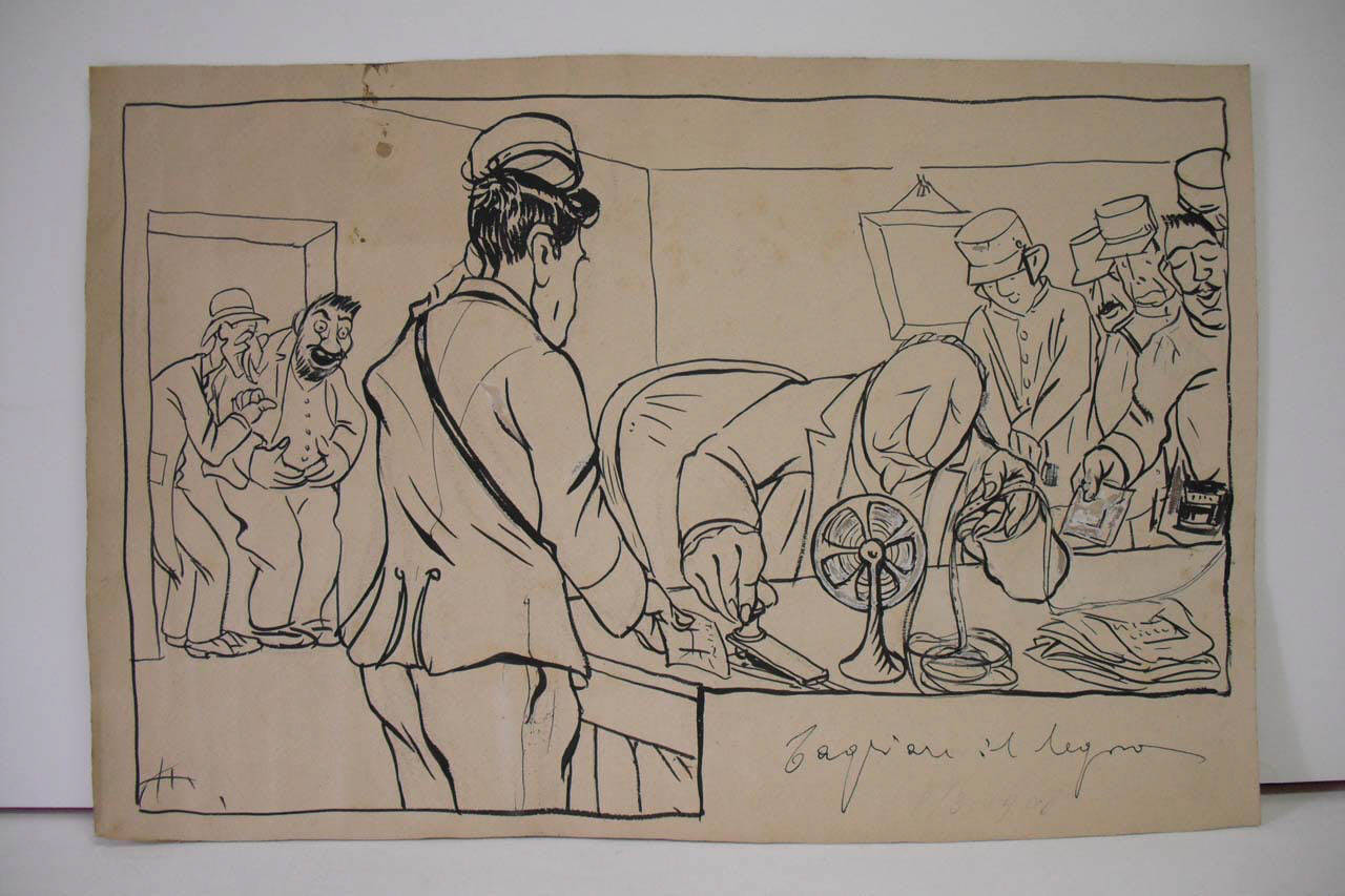 IL MINISTRO DEGLI ESTERI E L'AFFARE CALVINO. (disegno) di Mazza, Aldo (1908/03/08 - )