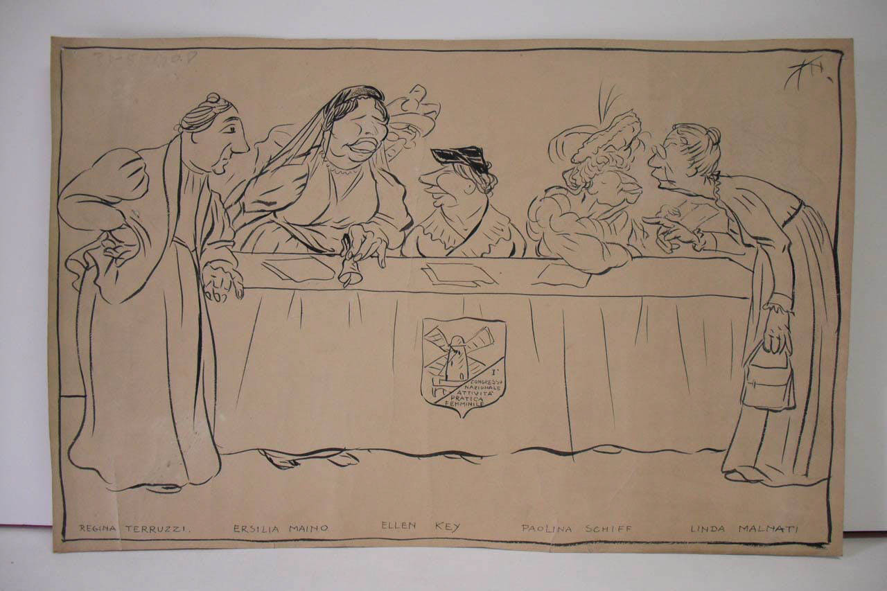 IL CONGRESSO DI ATTIVITA' PRATICA FEMMINILE (Nostre istantanee) (disegno) di Mazza, Aldo (1908/05/31 - )