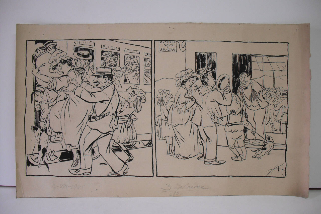 LA GITA DI FERRAGOSTO. (disegno) di Mazza, Aldo (1908/08/16 - )