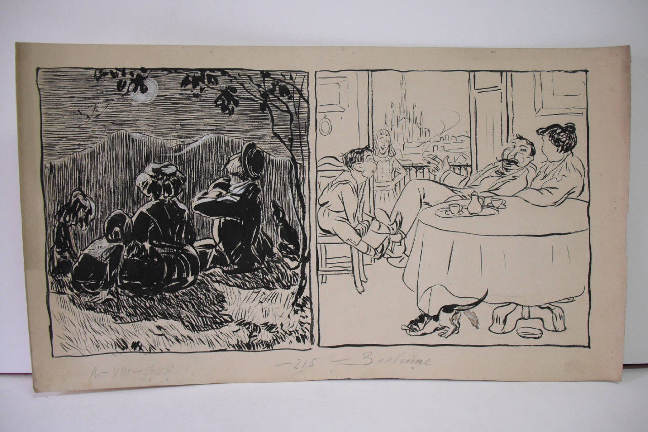 LA GITA DI FERRAGOSTO. (disegno) di Mazza, Aldo (1908/08/16 - )