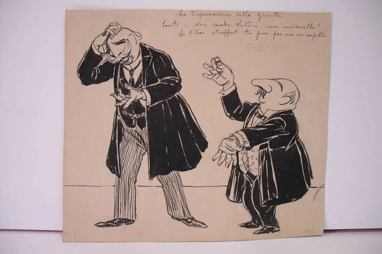 LA DISPERAZIONE DELLA GIUNTA. (disegno) di Mazza, Aldo (1908/11/05 - )