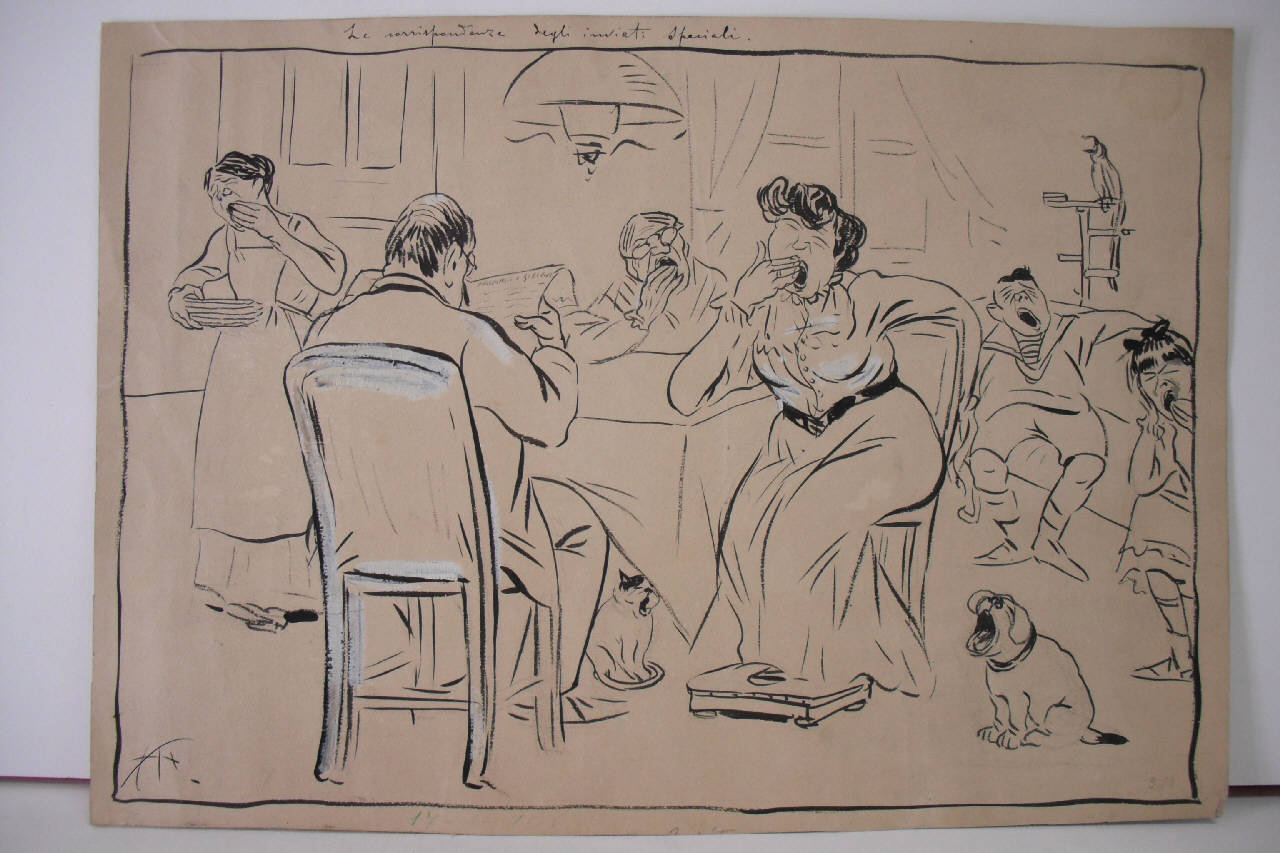 LE CORRISPONDENZE DEGLI INVIATI SPECIALI. (disegno) di Mazza, Aldo (1909/01/17 - )