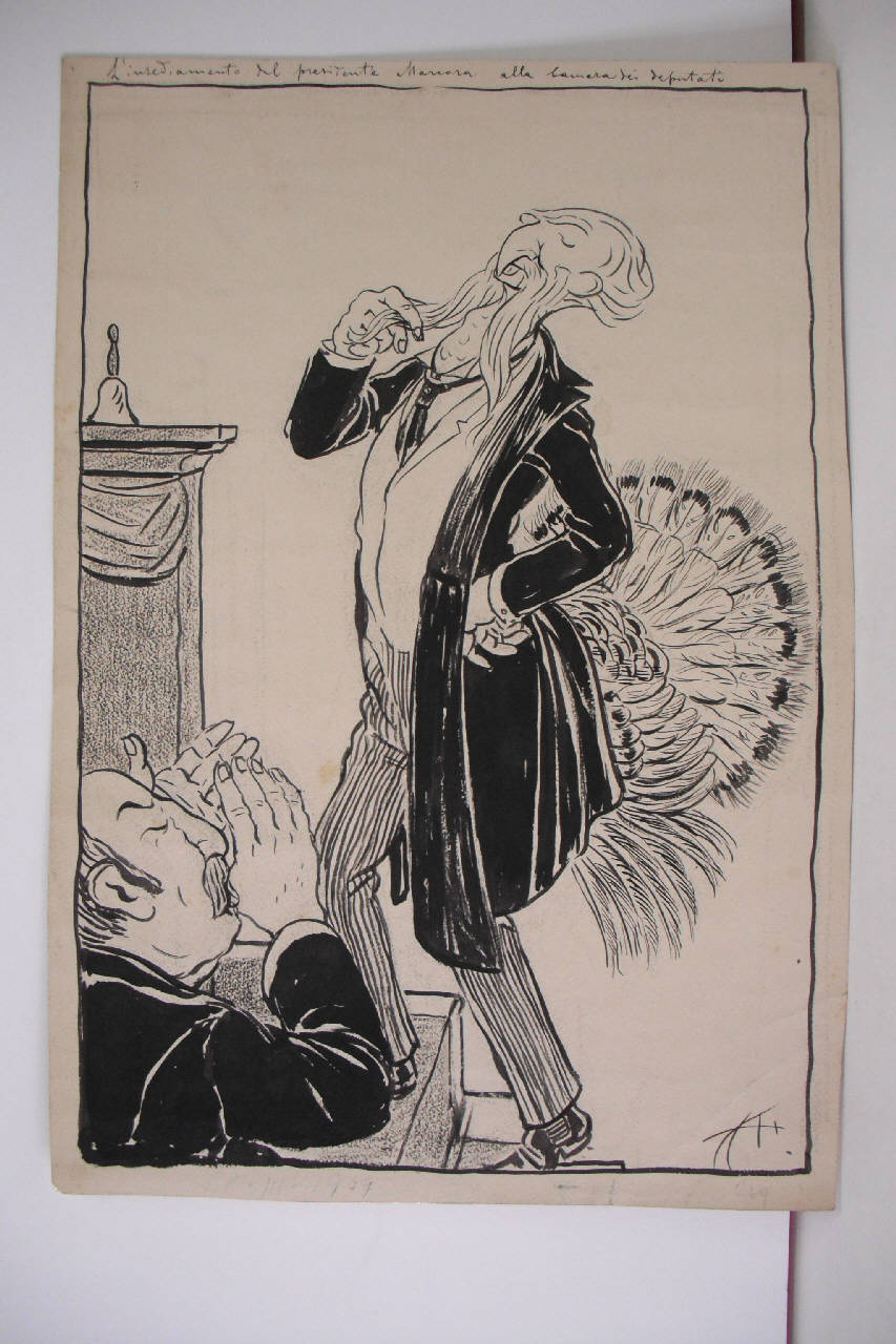 L'INSEDIAMENTO DEL PRESIDENTE. (disegno) di Mazza, Aldo (1909/03/28 - )