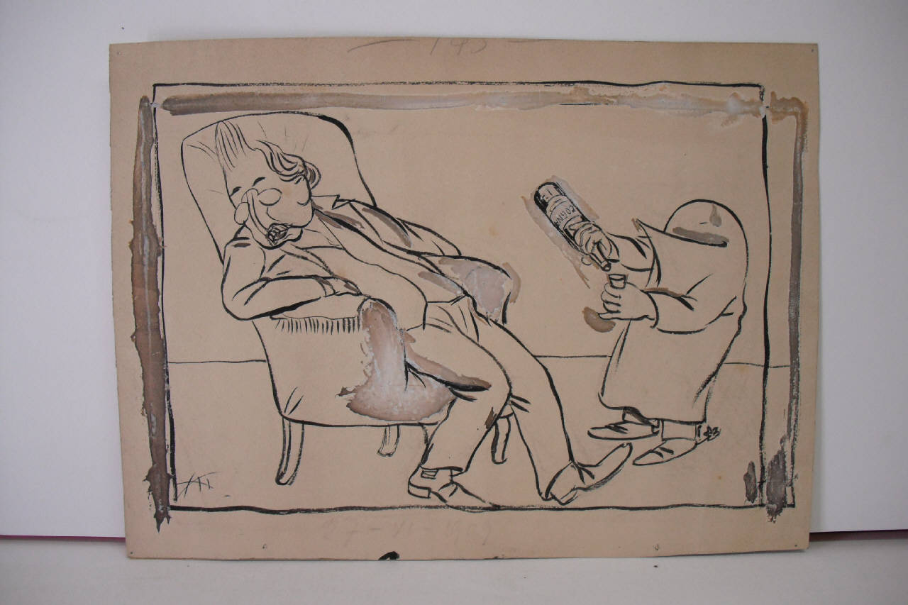 DOPO LA PASSEGGIATA DELLE SCUOLE PRIMARIE. (disegno) di Mazza, Aldo (1909/06/27 - )