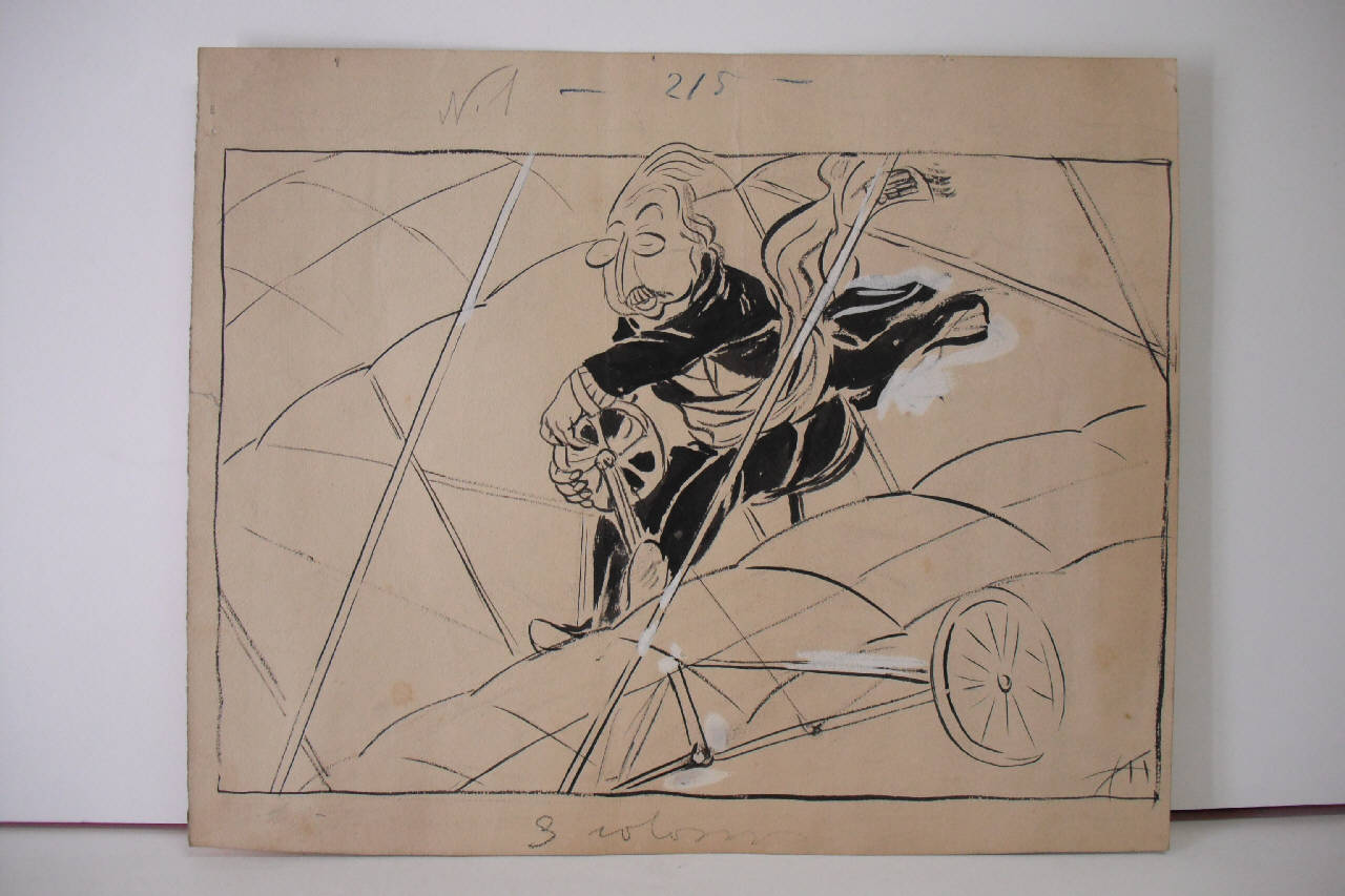 IL CIRCUITO AEREO DEL MARINO - falsa partenza. (disegno) di Mazza, Aldo (1909/09/12 - )