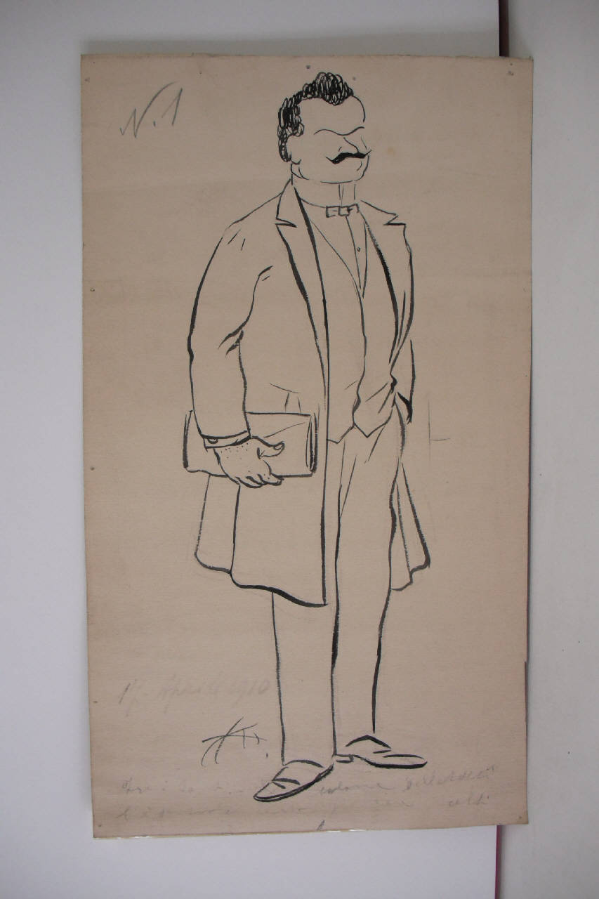 UN CONSIGLIERE COMUNALE. (disegno) di Mazza, Aldo (1910/04/17 - )
