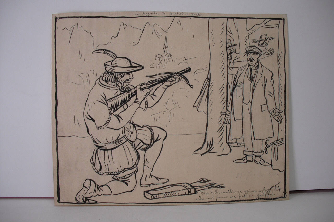 CRITICA STORICA - LA LEGGENDA DI GUGLIELMO TELL. (disegno) di Mazza, Aldo (1910/09/25 - )