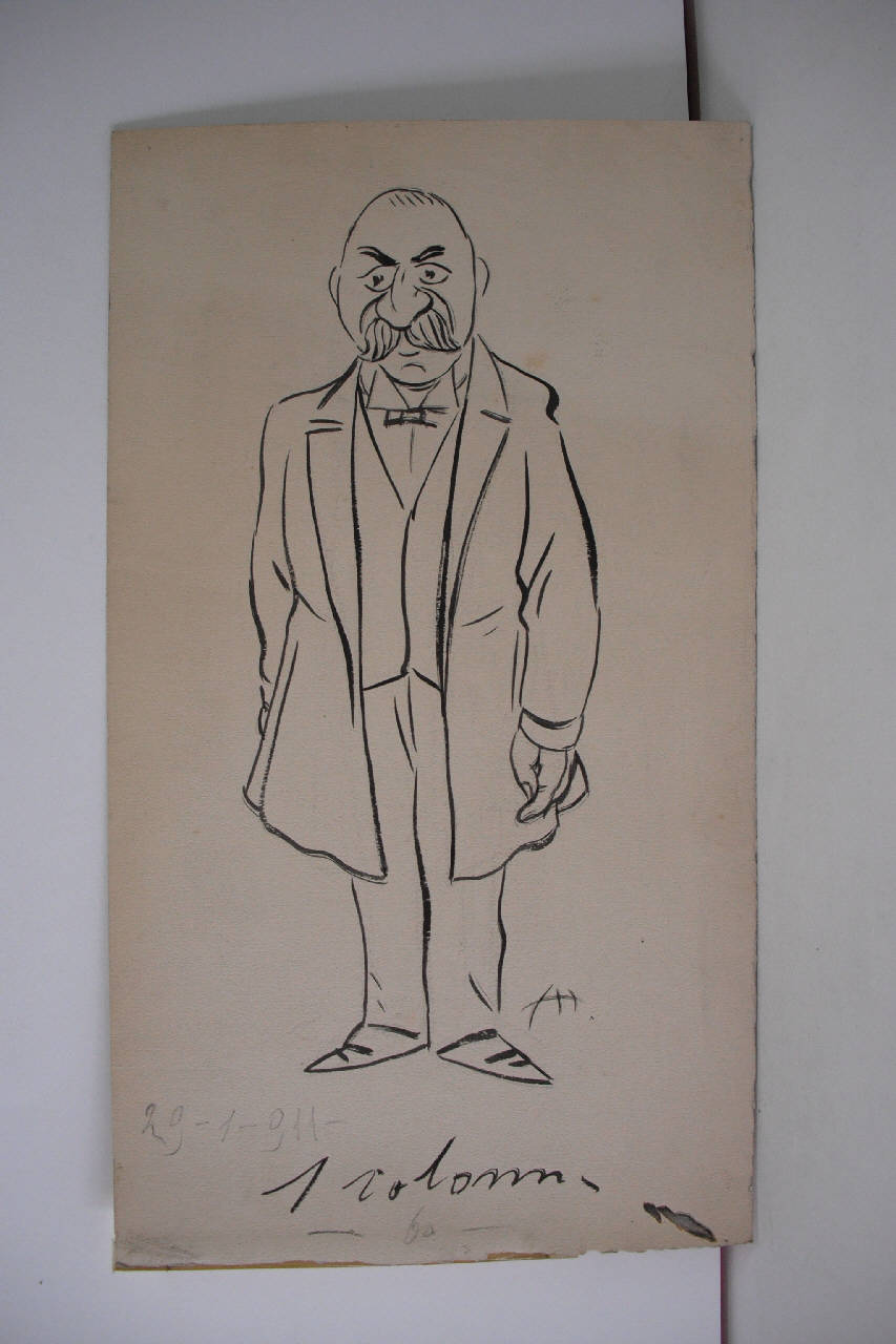 L'ATTUALE PRESIDENTE DEL COMITATO DI PORTA GENOVA. (disegno) di Mazza, Aldo (1911/01/29 - )