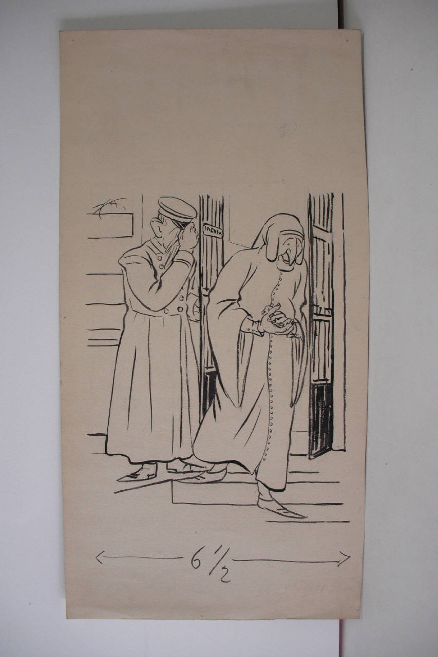 DANTE SODDISFATTO DELLO SPETTACOLO. (disegno) di Mazza, Aldo (1911/03/26 - )