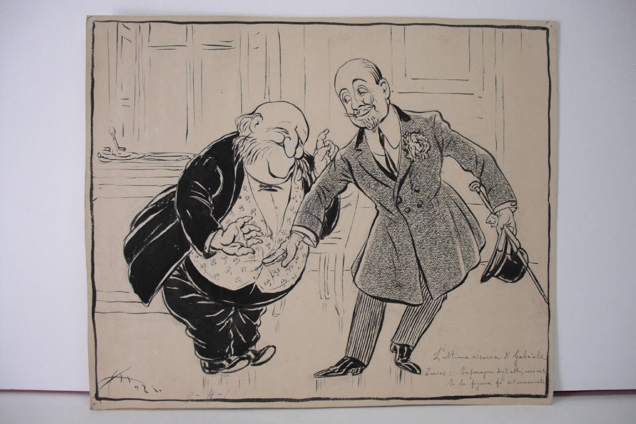 L'ULTIMA RISORSA DI GABRIELE D'ANNUNZIO. (disegno) di Mazza, Aldo (1911/04/09 - )