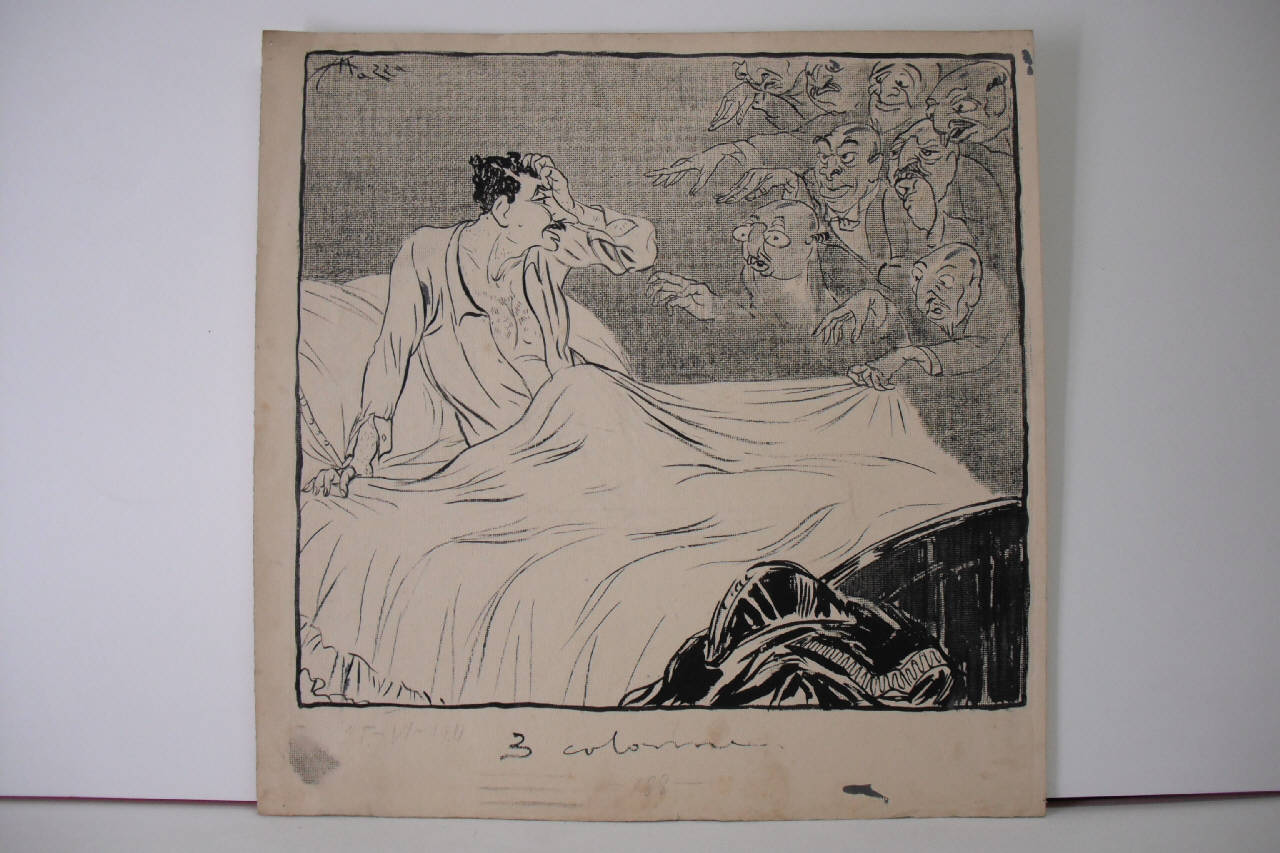 L'INCUBO DEL SOTTOSEGRETARIO PAVIA. (disegno) di Mazza, Aldo (1911/05/25 - )