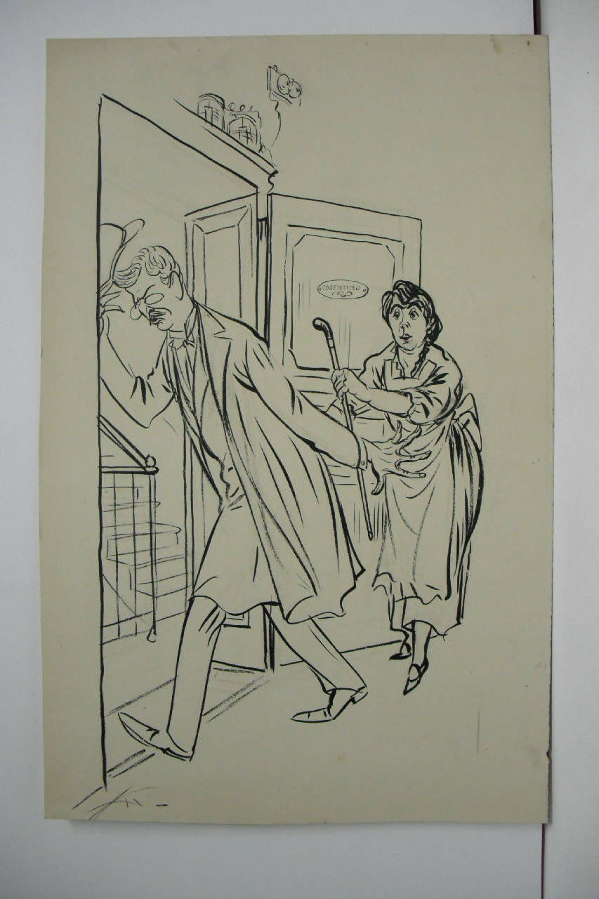 IL QUESTORE COSENTINO (dopo lo sciopero). (disegno) di Mazza, Aldo (1915/04/18 - )