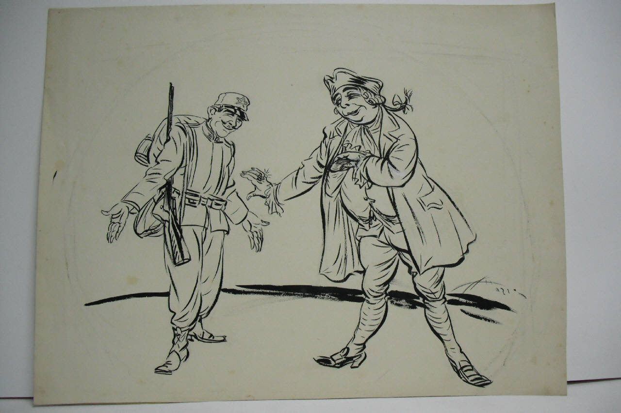 LA SOTTOSCRIZIONE. (disegno) di Mazza, Aldo (1915/06/27 - )