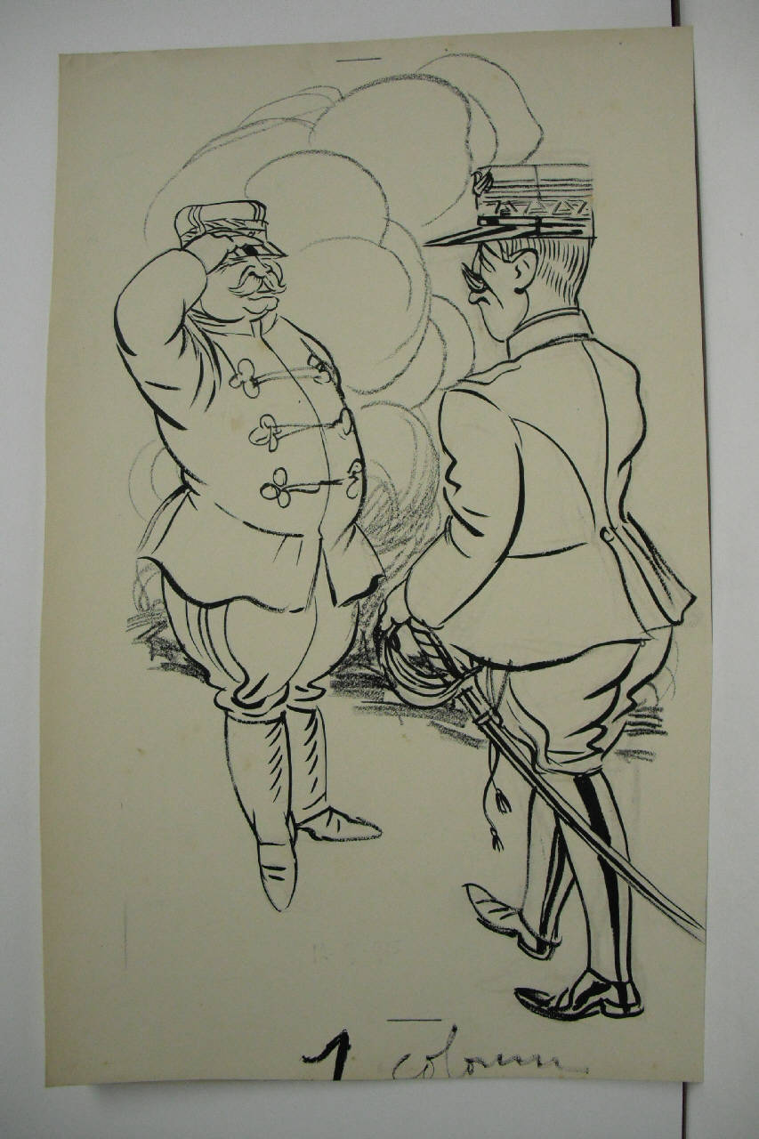 IL RE E JOFFRE. (disegno) di Mazza, Aldo (1915/09/12 - )