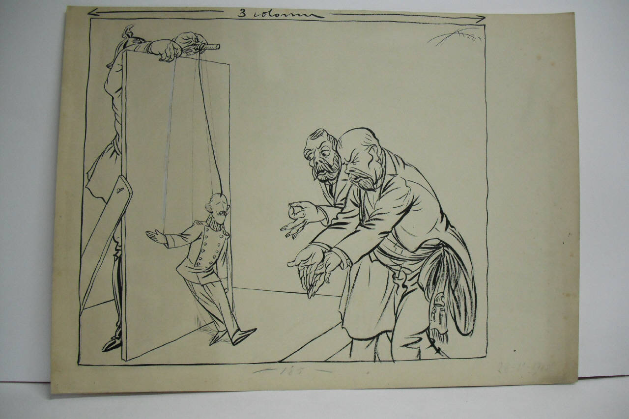 LE PRESSIONI DELL'INTESA SUL RE DI GRECIA. (disegno) di Mazza, Aldo (1915/11/28 - )