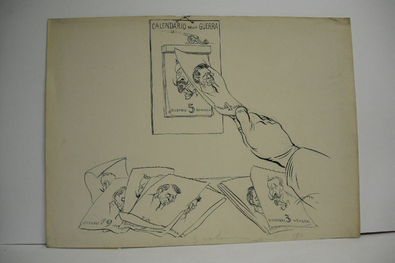IL CALENDARIO DELLA GUERRA. (disegno) di Mazza, Aldo (1915/12/05 - )