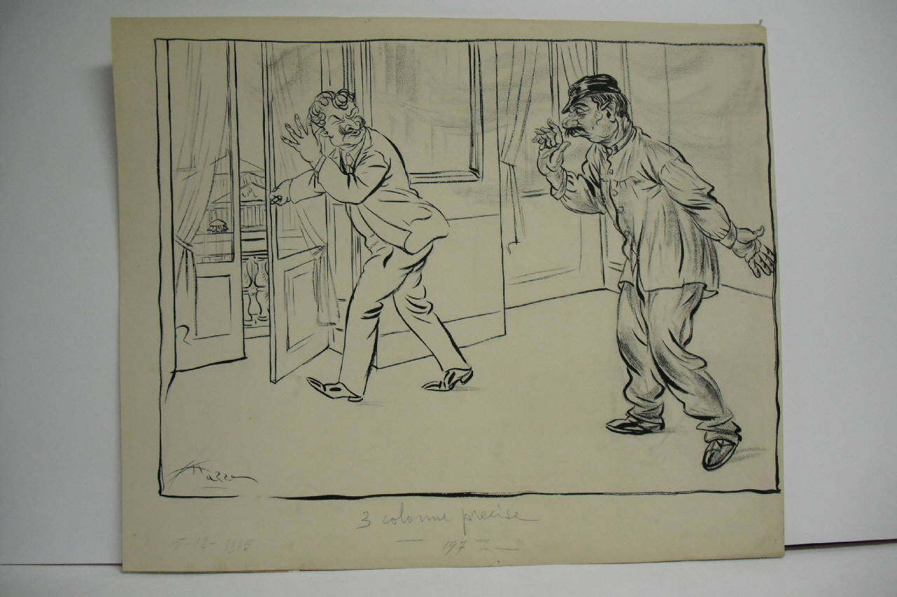 I CALORIFERI DI PALAZZO MARINO. (disegno) di Mazza, Aldo (1915/12/05 - )