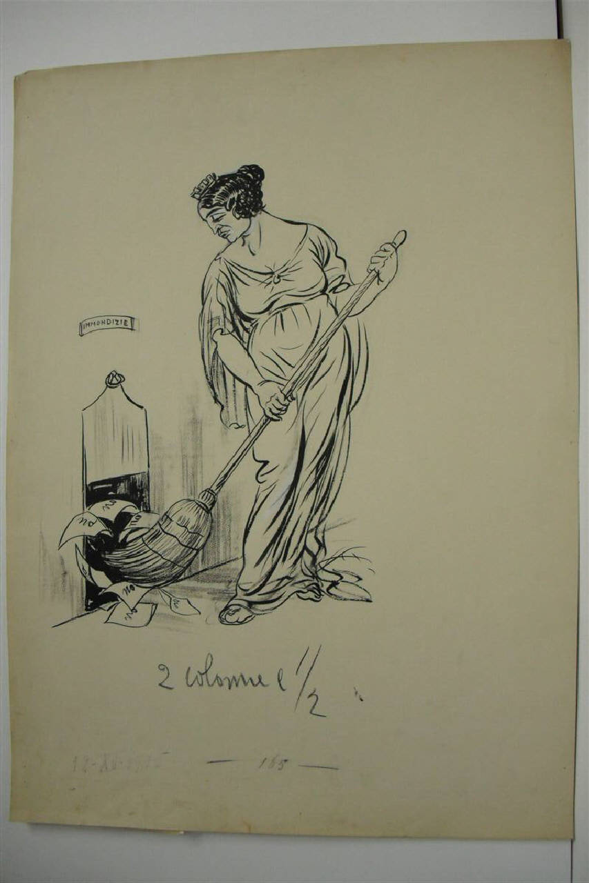 IL VOTO ALLA CAMERA. (disegno) di Mazza, Aldo (1915/12/12 - )