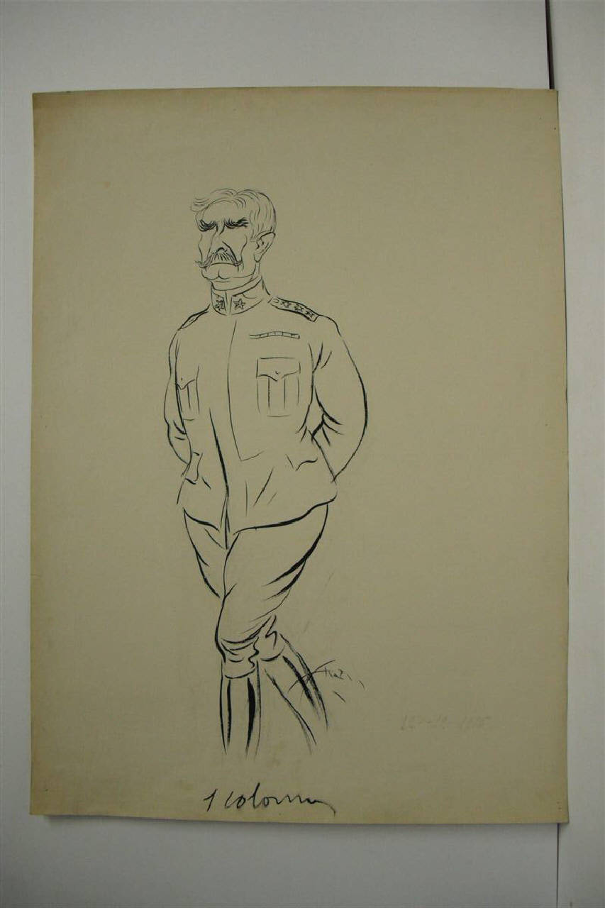 IL DIRETTORE DELLA SANITA' MILITARE DEL 3° CORPO D'ARMATA. (disegno) di Mazza, Aldo (1915/12/12 - )