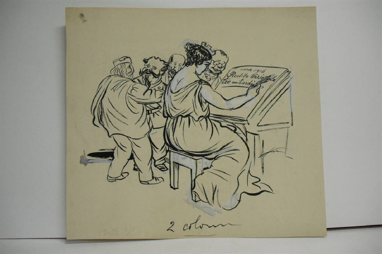 IL TERZO PRESTITO NAZIONALE. (disegno) di Mazza, Aldo (1916/03/12 - )